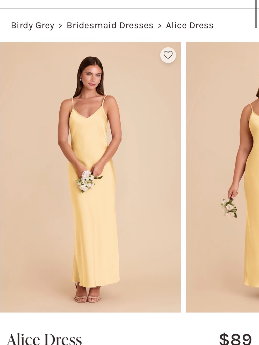 Birdy Grey Alice Maxi Slip Dress — Yellow